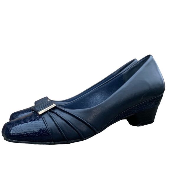 Marbella Megan Black Slip on Pumps Heels Bow Detail Comfort Women’s size 6.5 - Picture 3 of 11